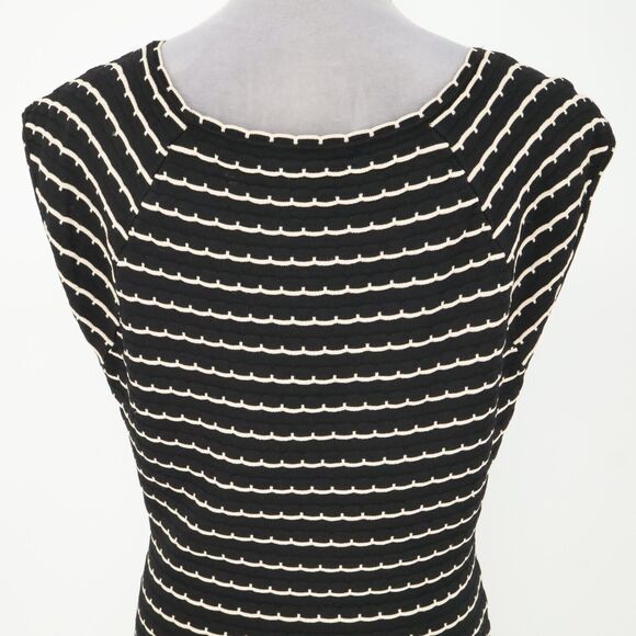 Jessica Simpson Sweater Dress Womens XL Black Ivory Stripes Knit Fit n Flare - Picture 9 of 12